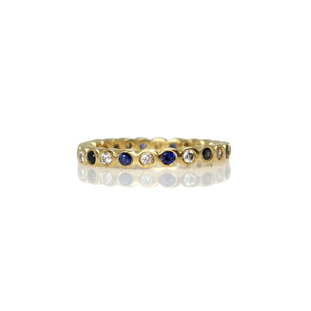 18K Sapphire and Diamond Eternity Band