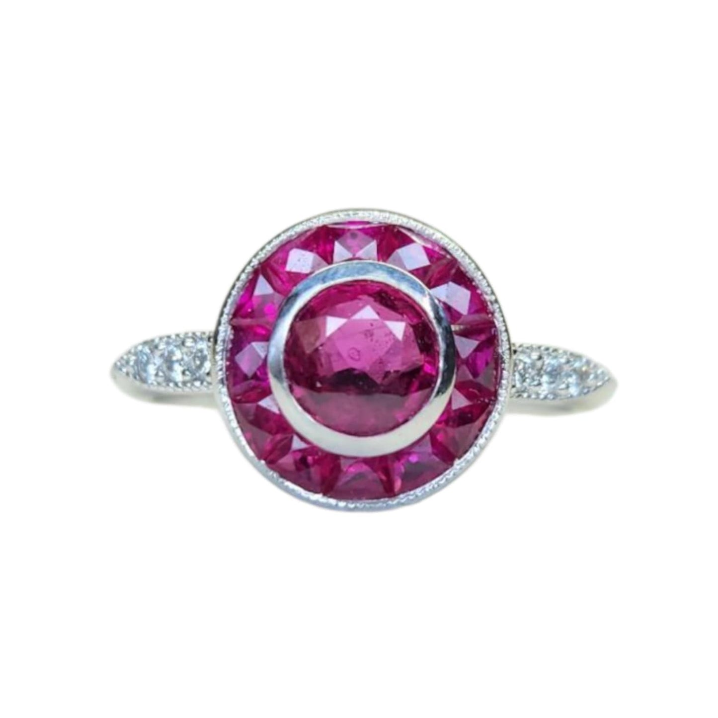 Art Deco Platinum, Ruby, & Diamond Ring