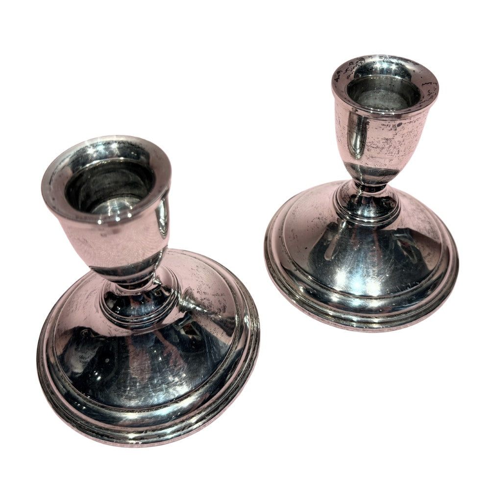Beautiful Pair of Preisner 116 Sterling Silver Candleholders