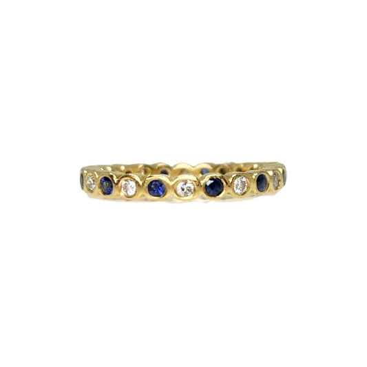 18K Sapphire and Diamond Eternity Band