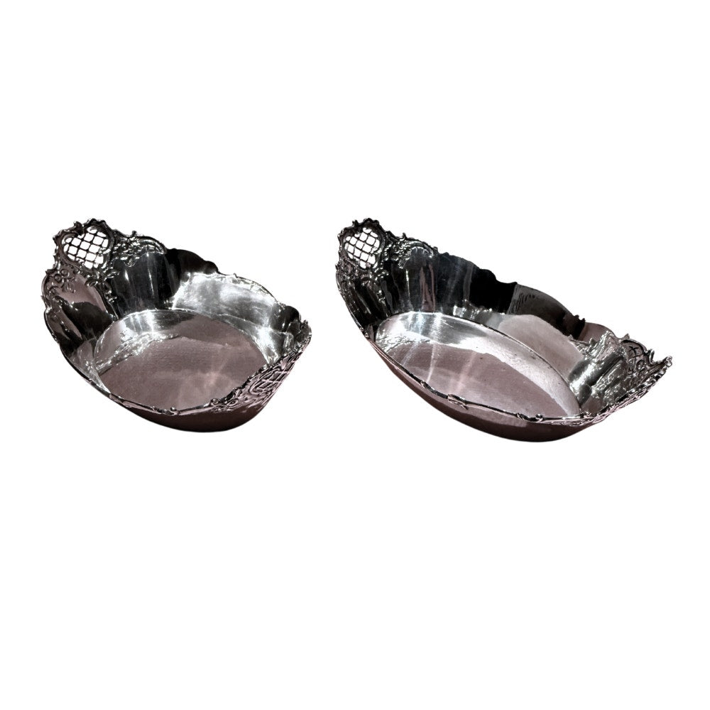 Wilhelm Binder Art Nouveau German Continental Silver Pair of Bread Baskets / Bowls