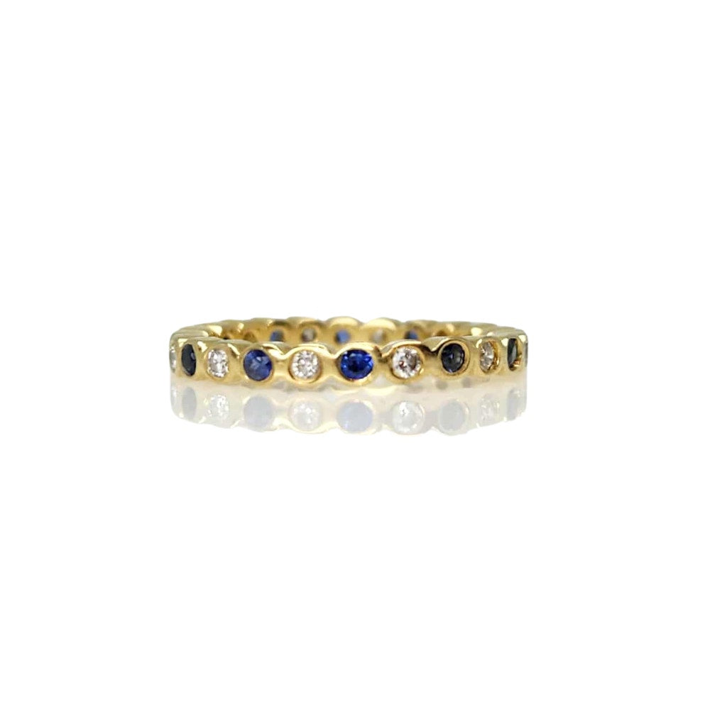 18K Sapphire and Diamond Eternity Band
