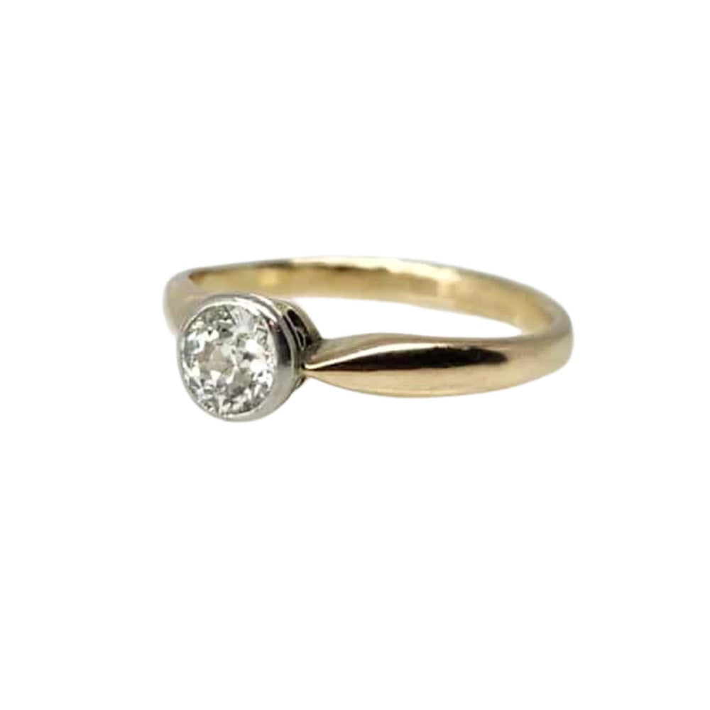 Edwardian 14K & Platinum Old European Diamond Ring