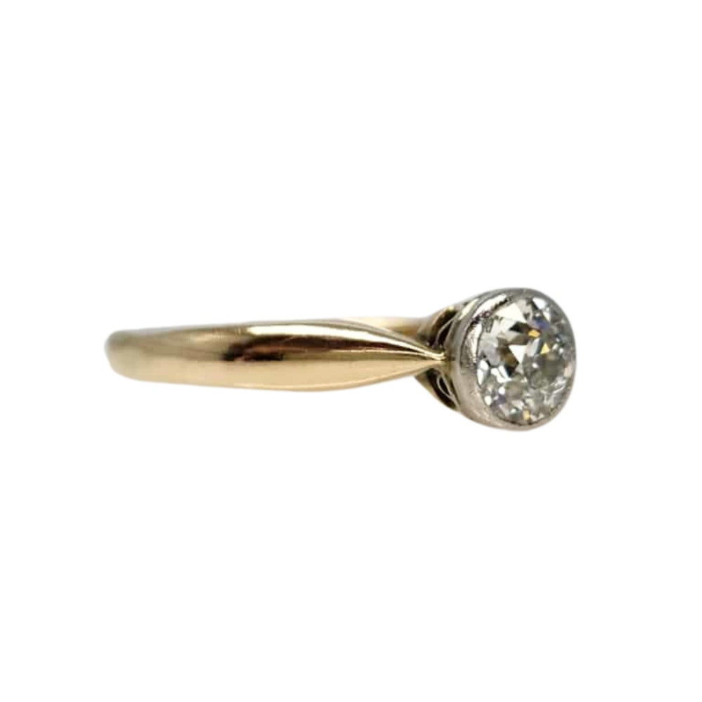 Edwardian 14K & Platinum Old European Diamond Ring