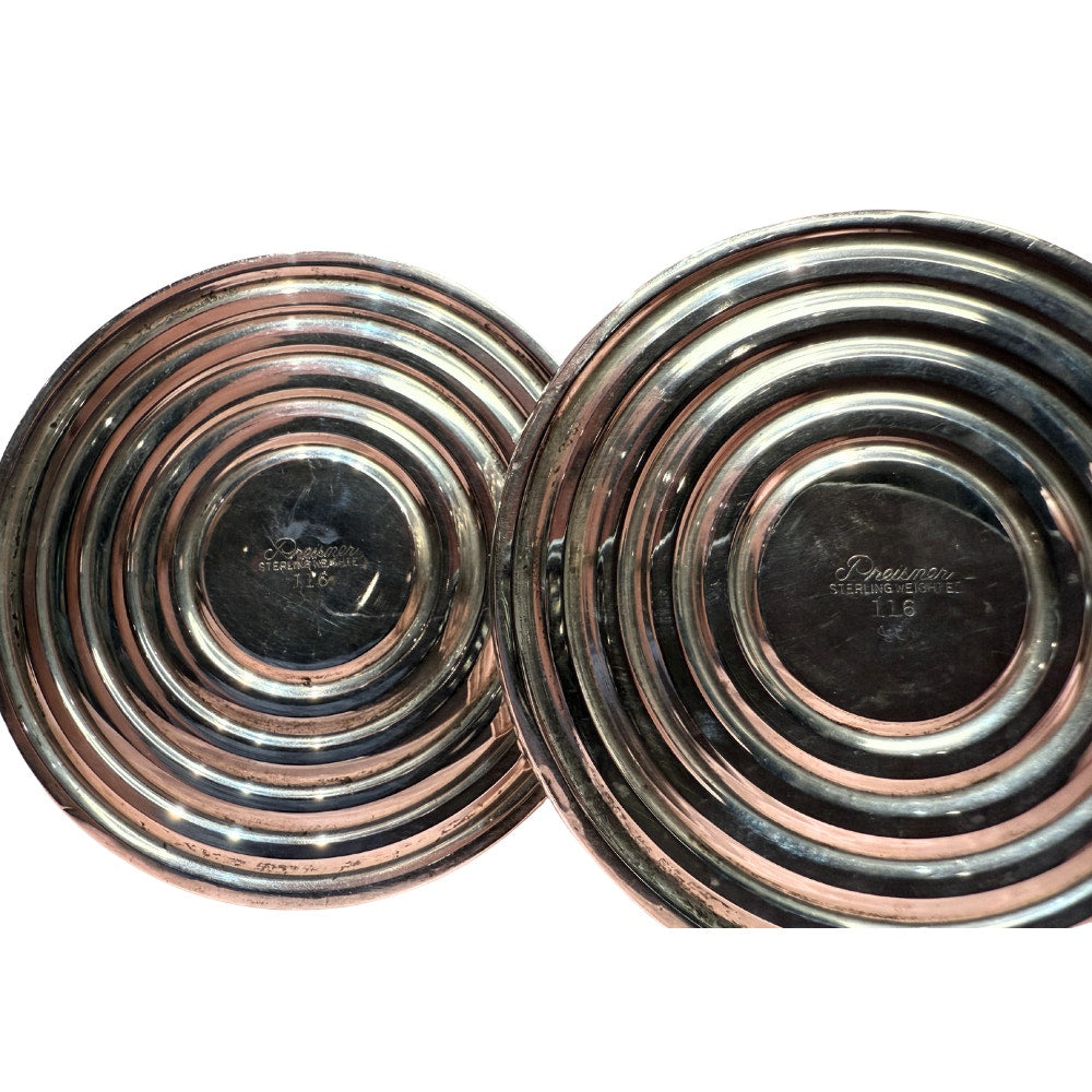 Beautiful Pair of Preisner 116 Sterling Silver Candleholders