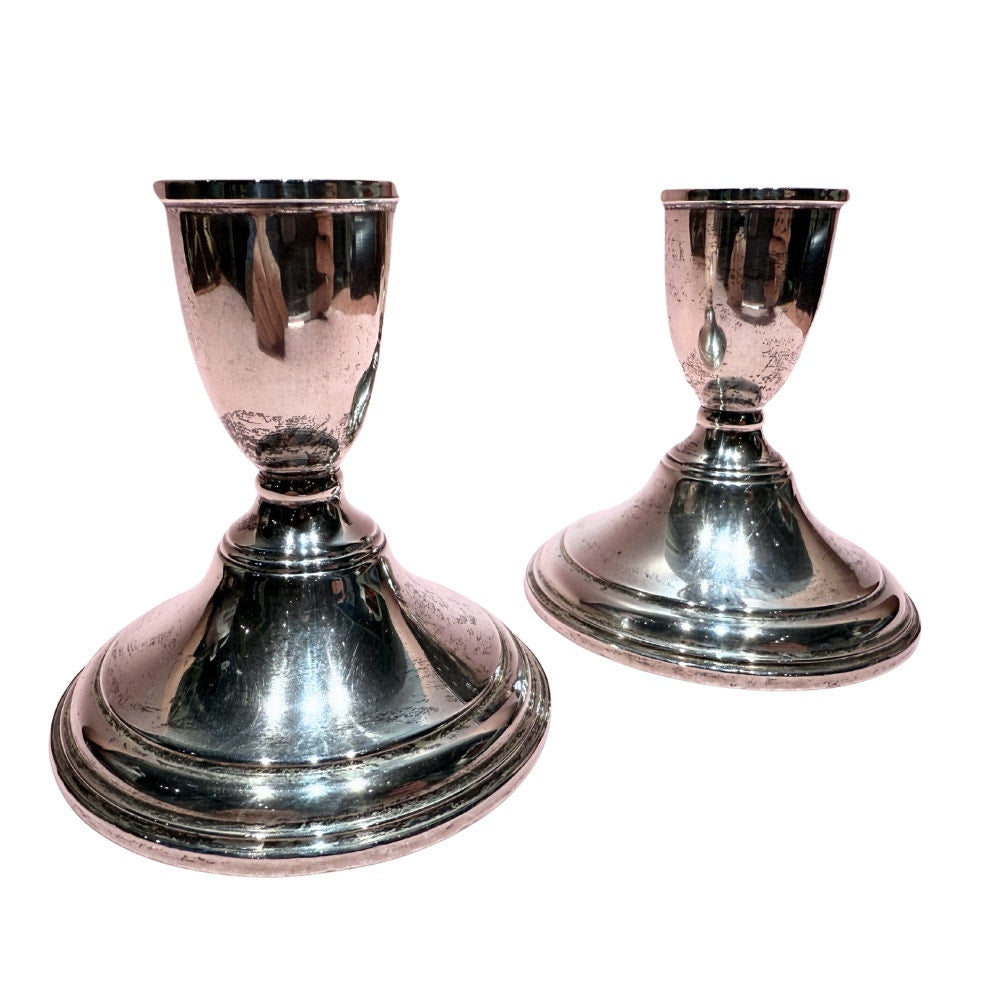 Beautiful Pair of Preisner 116 Sterling Silver Candleholders