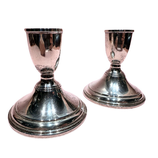 Beautiful Pair of Preisner 116 Sterling Silver Candleholders