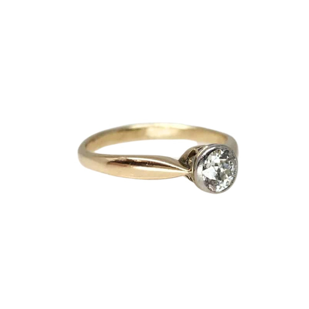 Edwardian 14K & Platinum Old European Diamond Ring