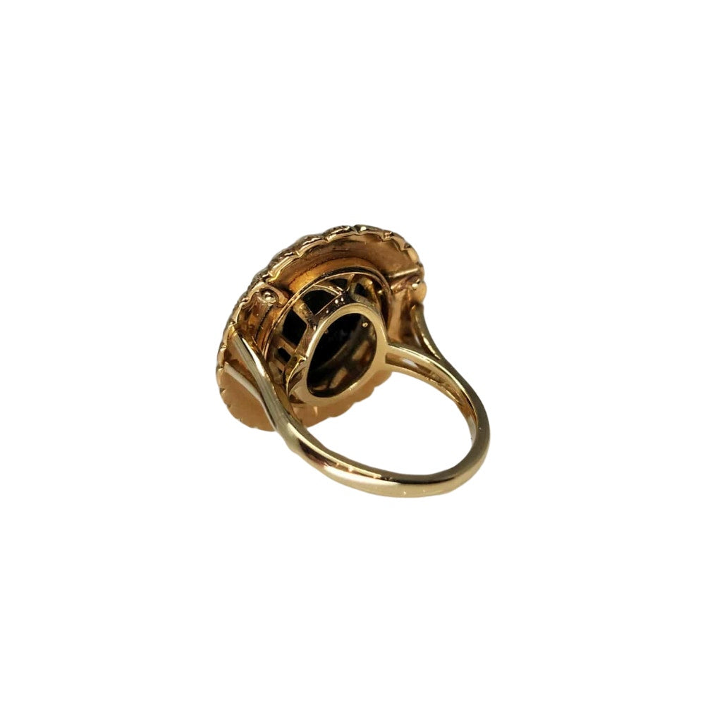 14K Georgian Cameo & Seed Pearl Ring of Historical Importance