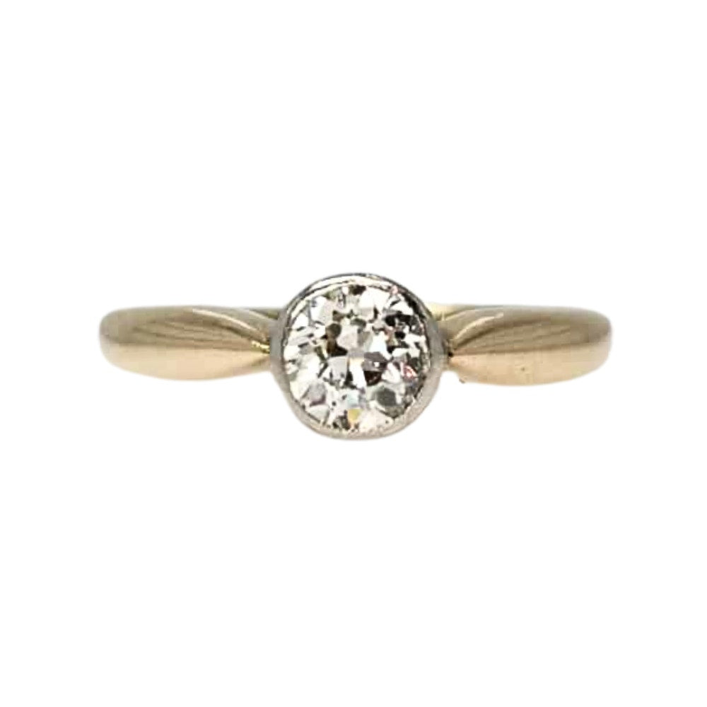 Edwardian 14K & Platinum Old European Diamond Ring